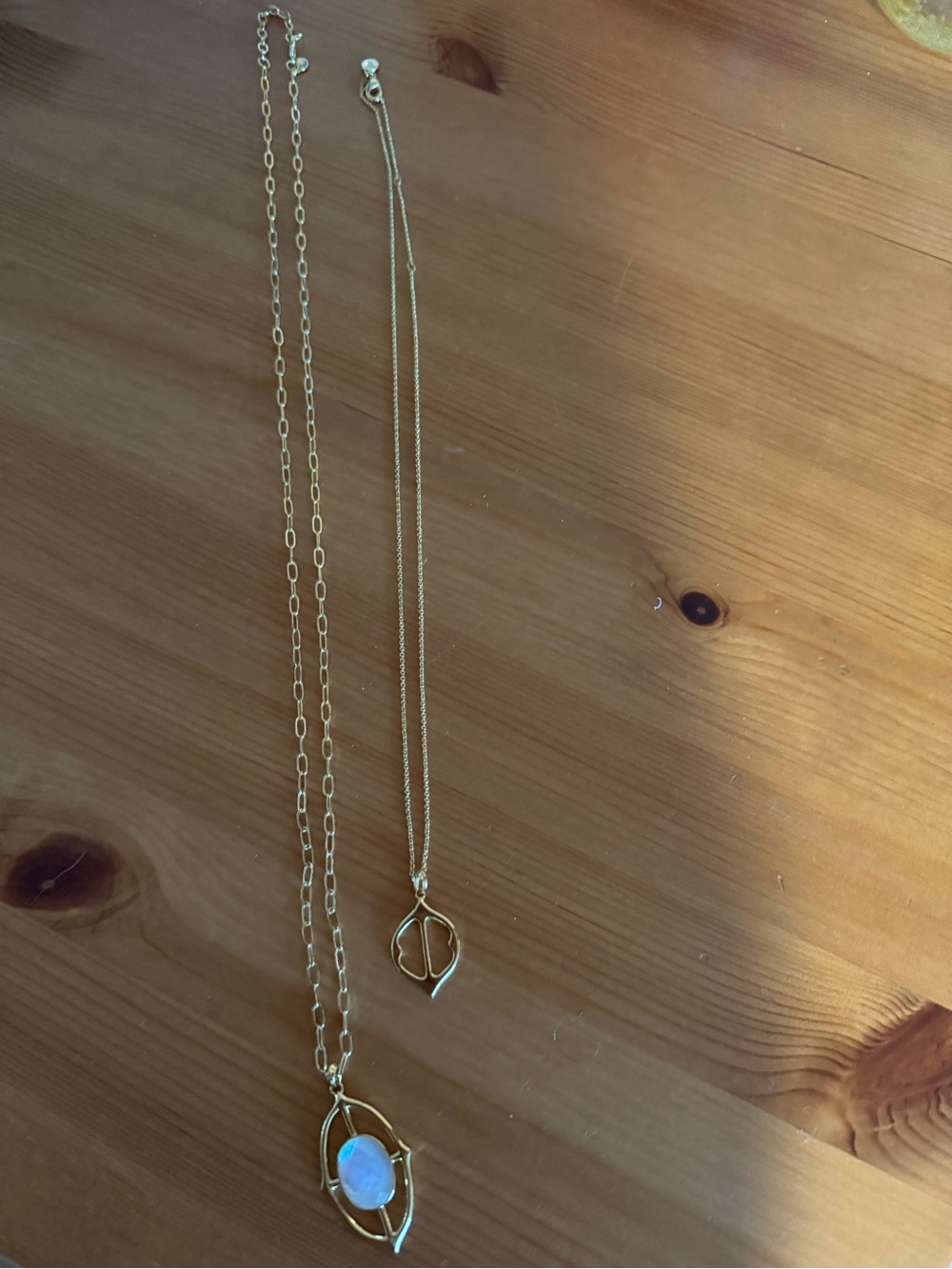 Stella & Dot Gold Pendant Necklaces with Opalescent Accent